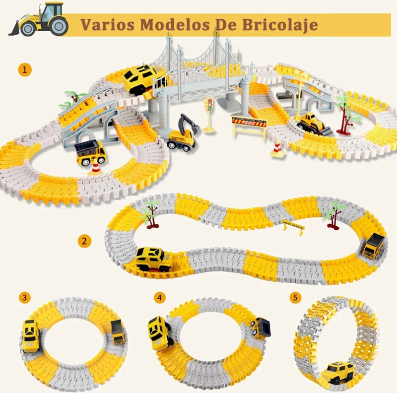 PISTA DE AUTO 345 PIEZAS + AUTOS - 4