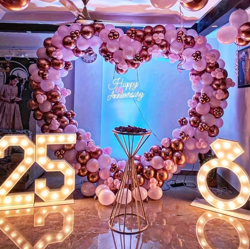 BASE ESTRUCTURA ARCO DE GLOBOS DECORACIONES METAL CORAZON - 3