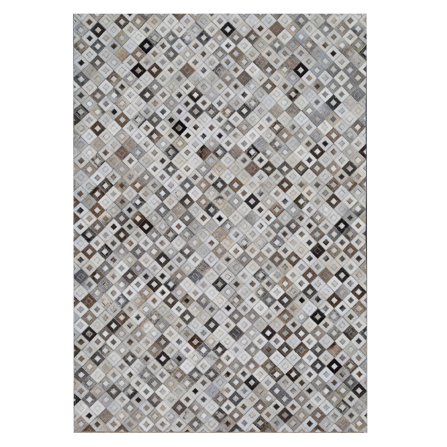 ALFOMBRA LEATHER PATCH DESIGN 190X290 124 GRE MIX - 2