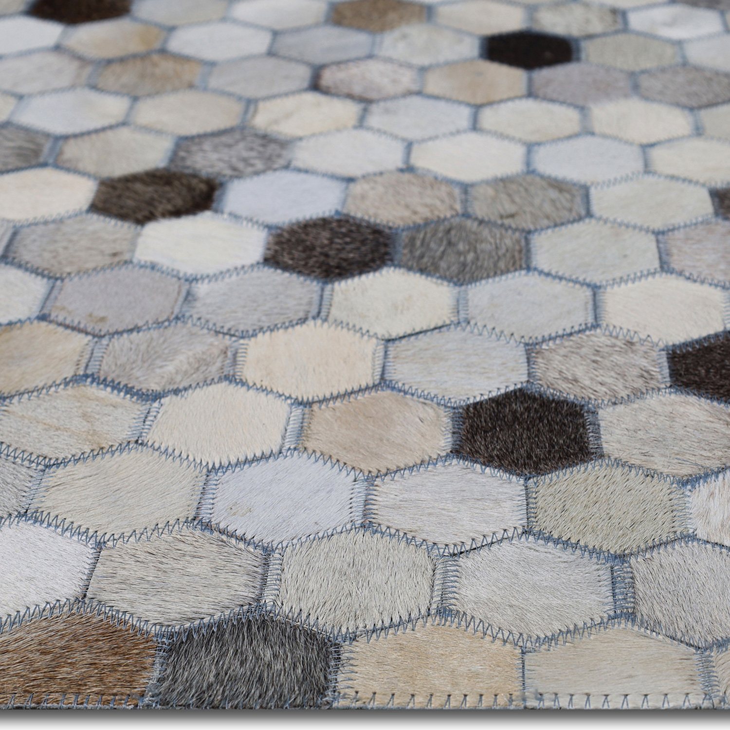 ALFOMBRA LEATHER PATCH DESIGN 160X230 105 GREY - 4