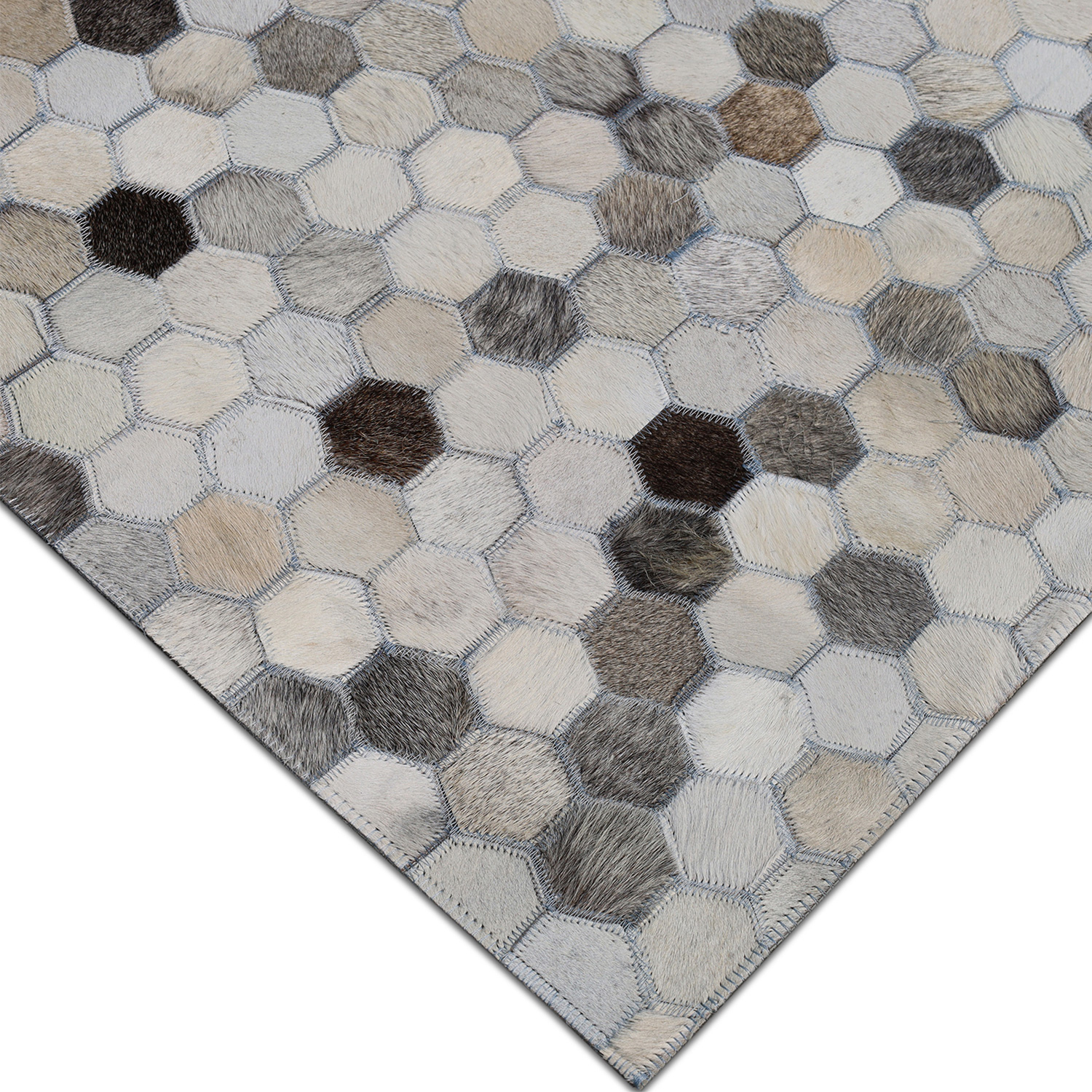 ALFOMBRA LEATHER PATCH DESIGN 160X230 105 GREY - 5