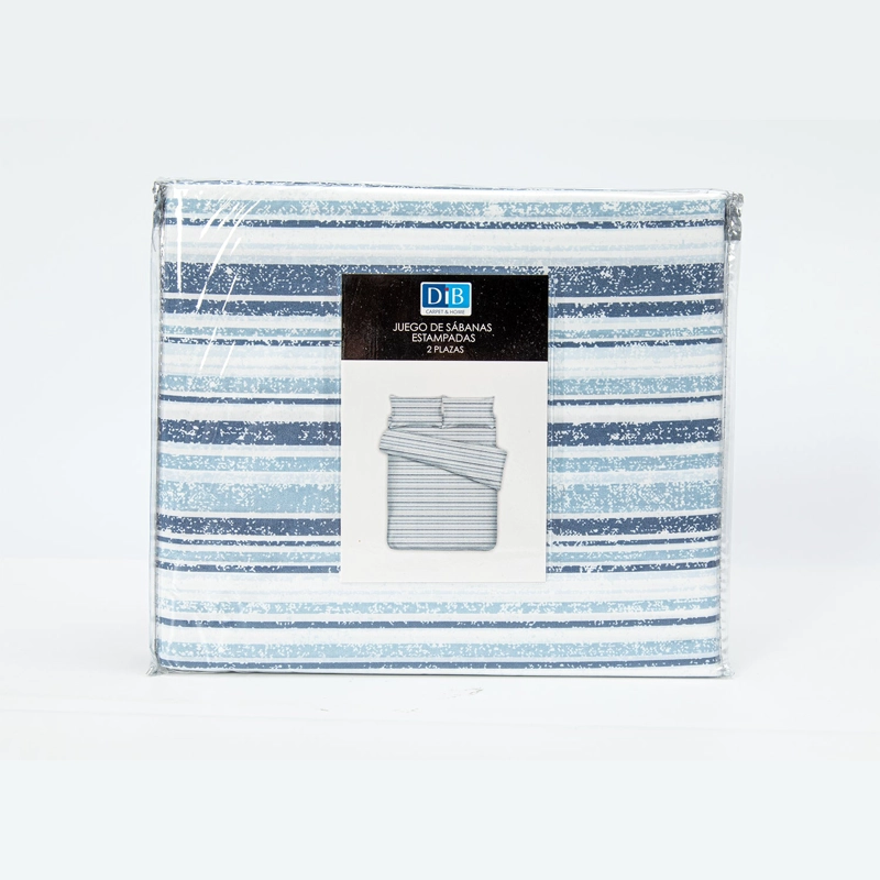 SÁBANAS DIB LÍNEAS 2 PLAZAS MICROFIBRA AZUL ESTAMPADAS - 2