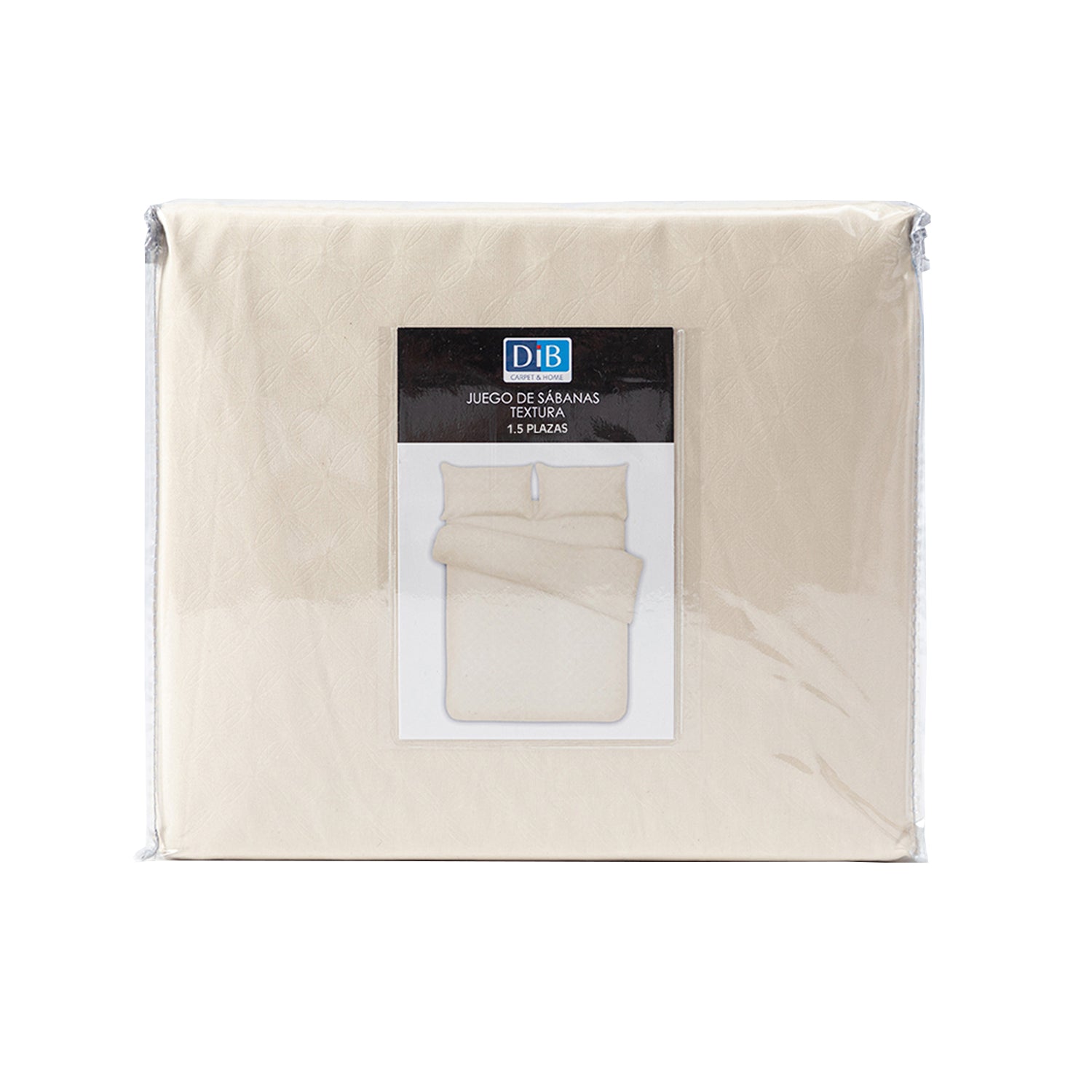 SÁBANAS DIB TEXTURA 1.5 PLAZAS MICROFIBRA BEIGE ESTAMPADO - 2