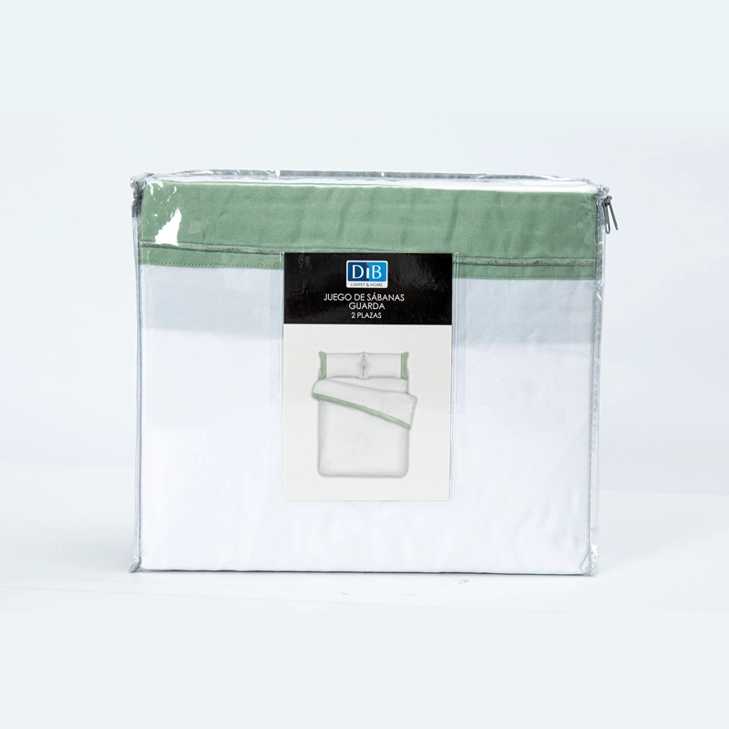 SÁBANAS DIB GUARDA 2 PLAZAS MICROFIBRA VERDE LISO - 2