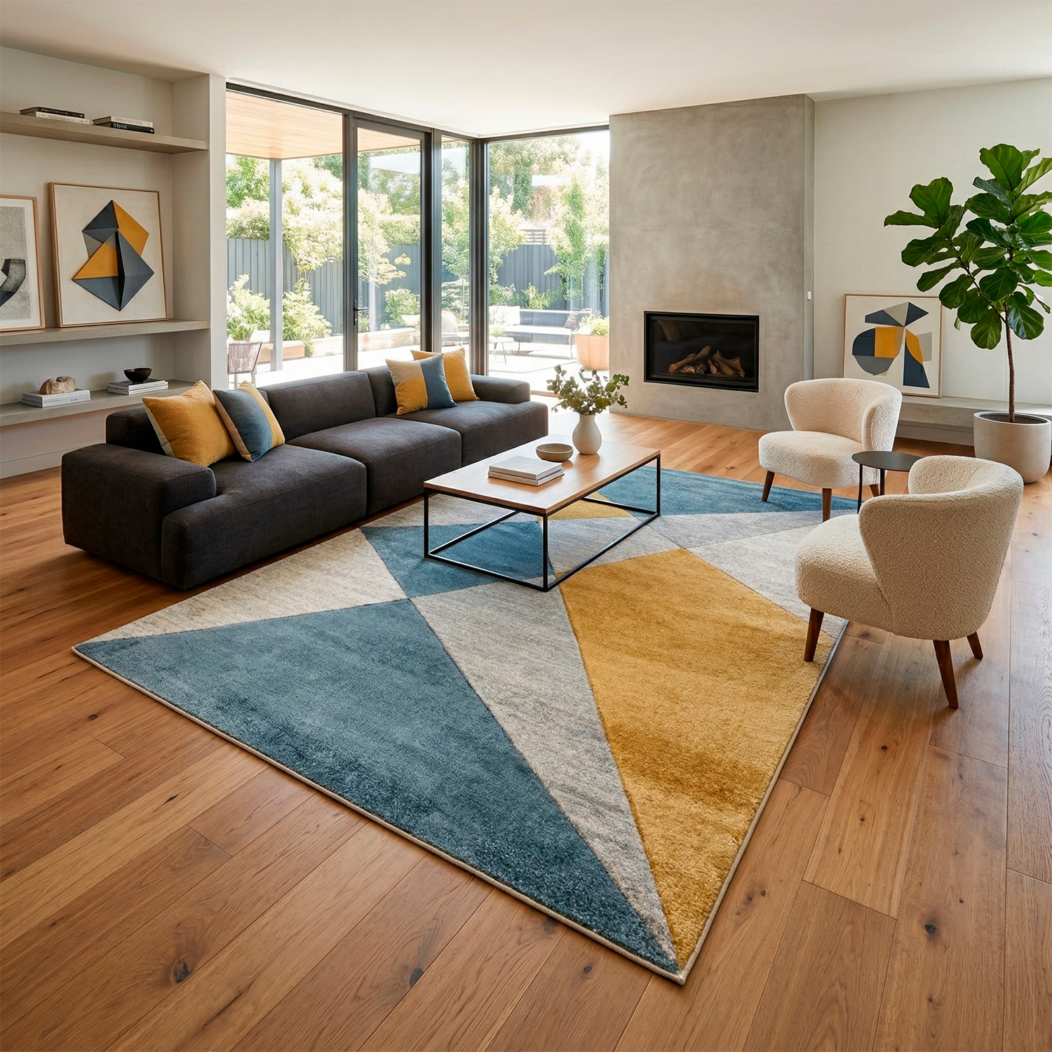 ALFOMBRA ORLEANS 190X290 E0901 BLUE GOLD - 1