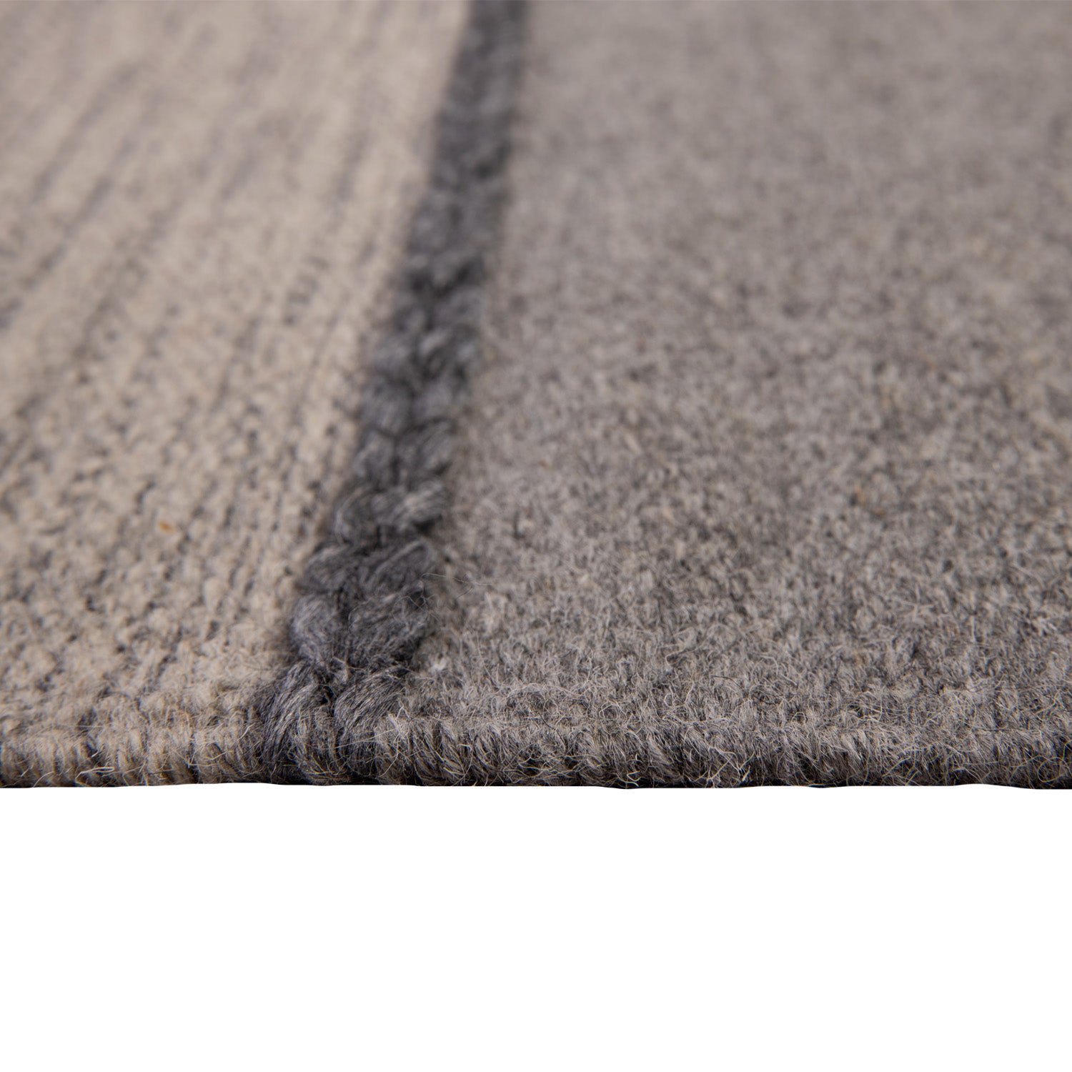 ALFOMBRA HANDWOVEN WOOL LINES 190X290 GRIS - 2