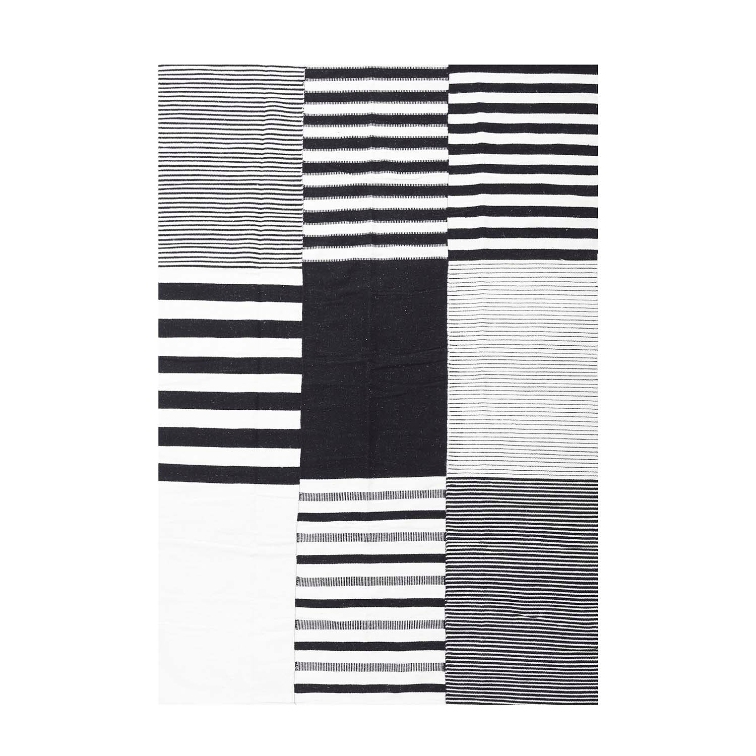 ALFOMBRA HANDWOVEN RUSTIC 190X290 BLANCO/NEGRO - 1