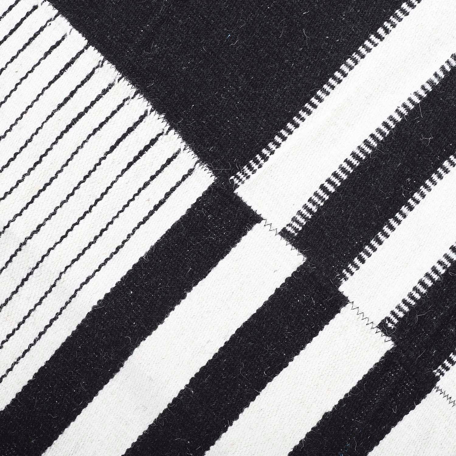 ALFOMBRA HANDWOVEN RUSTIC 190X290 BLANCO/NEGRO - 2