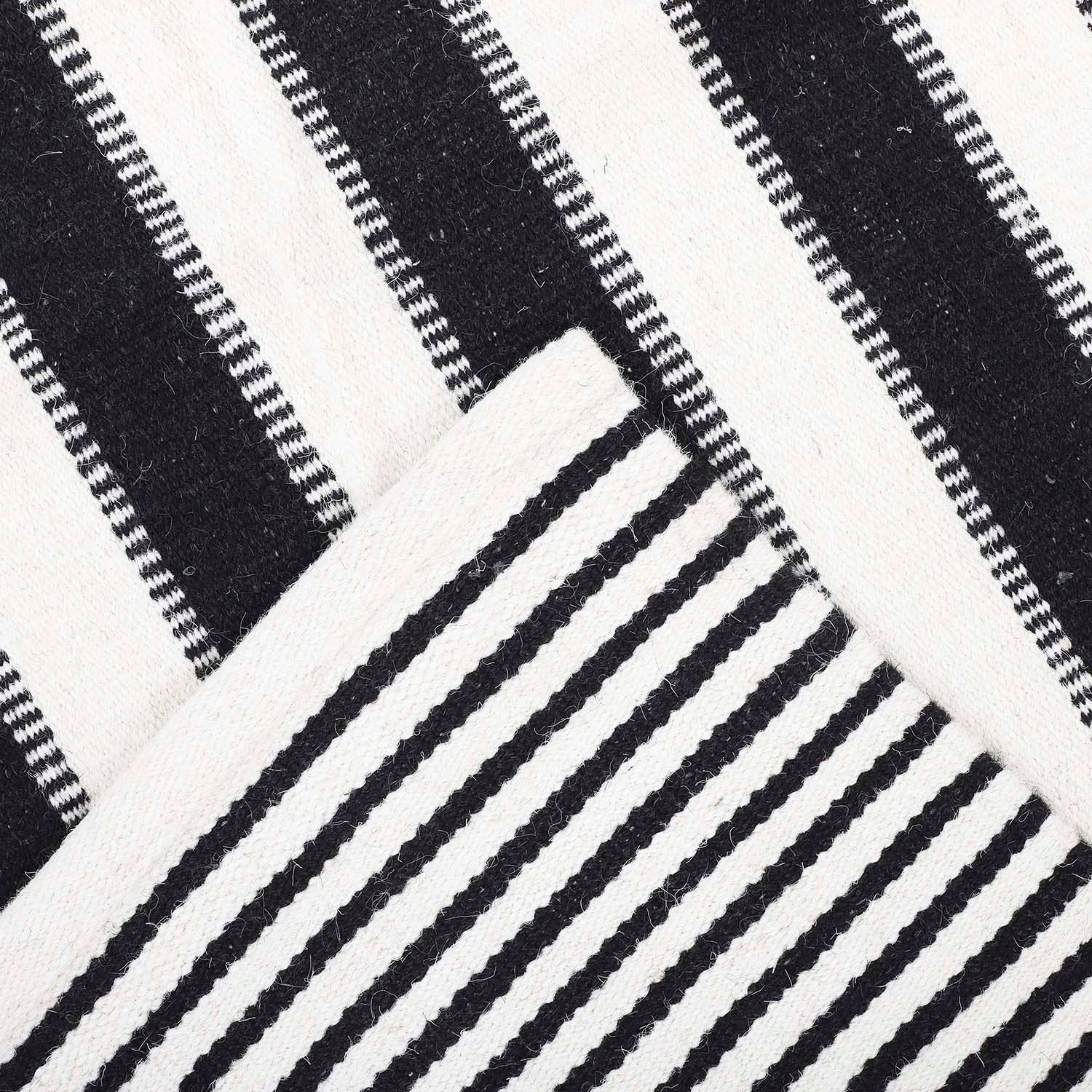 ALFOMBRA HANDWOVEN RUSTIC 190X290 BLANCO/NEGRO - 4