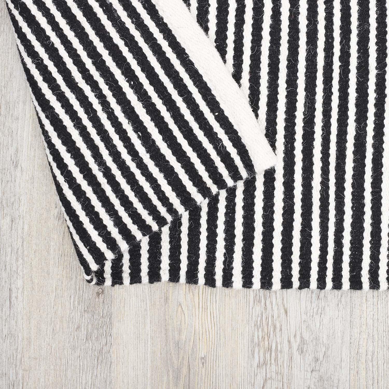 ALFOMBRA HANDWOVEN RUSTIC 190X290 BLANCO/NEGRO - 5