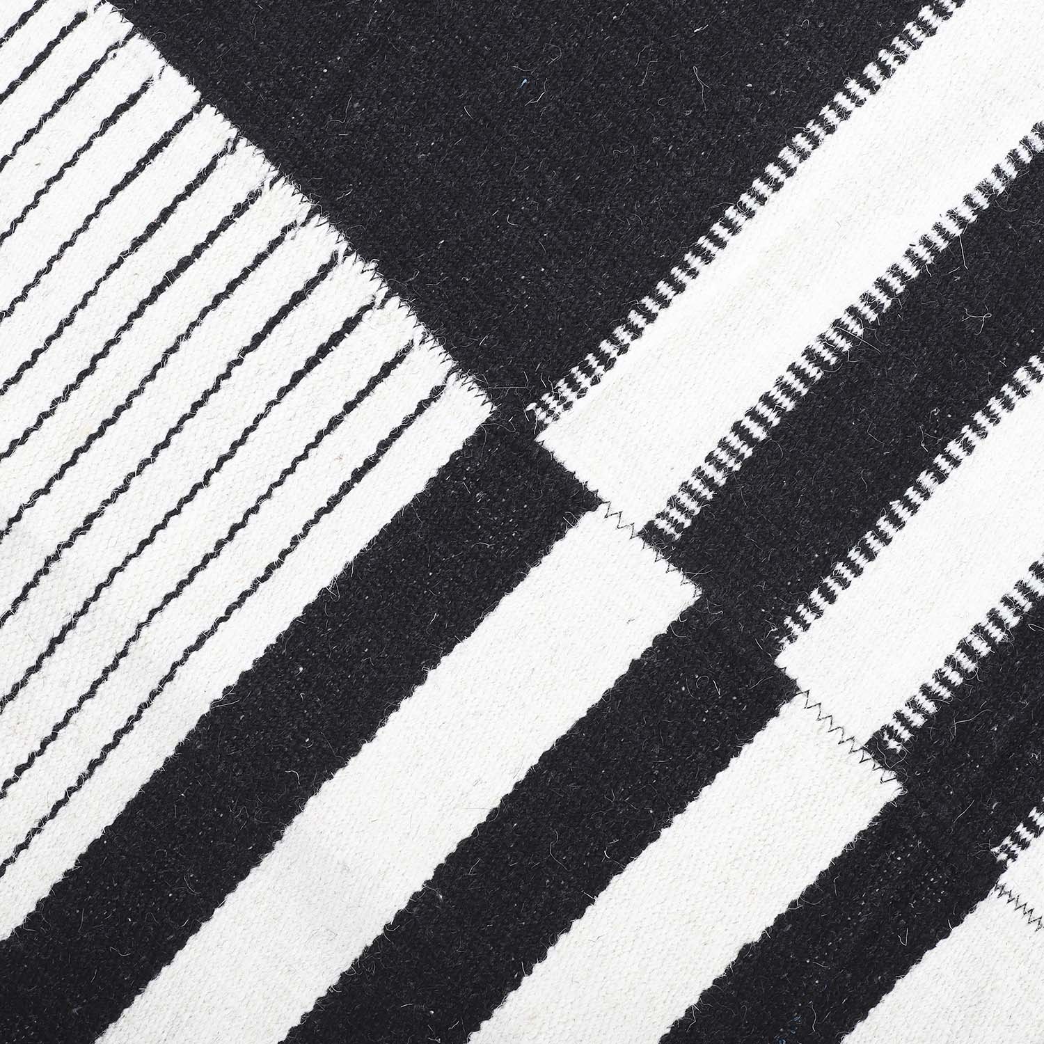 ALFOMBRA HANDWOVEN RUSTIC 160X230 BLANCO/NEGRO - 2
