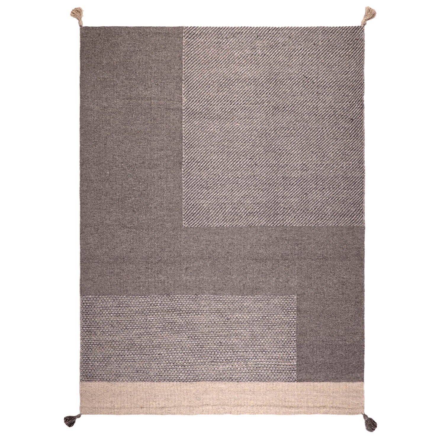 ALFOMBRA HANDWOVEN WOOL STYLE 190X290 GRIS - 1