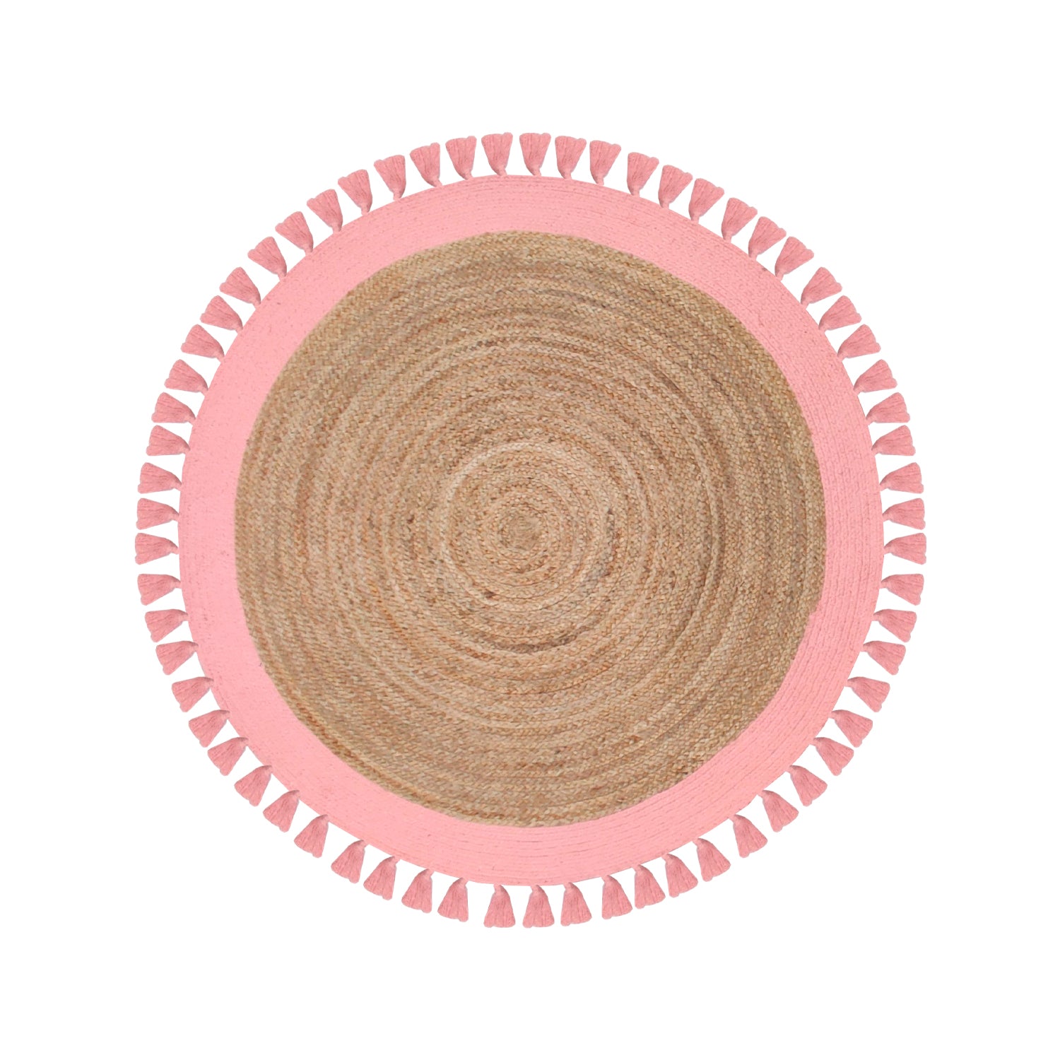 ALFOMBRA YUTE REDONDA MALIBU ROSA 150X150CM - 1