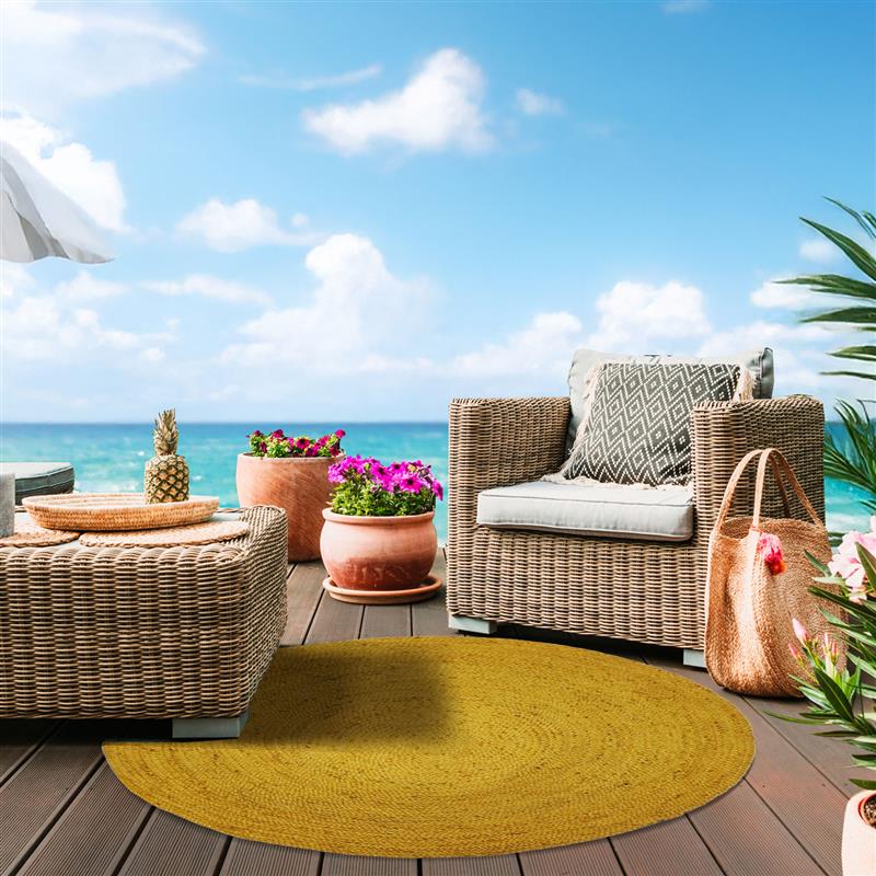 ALFOMBRA YUTE RED. MAUI 150X150 MOSTAZA - 3