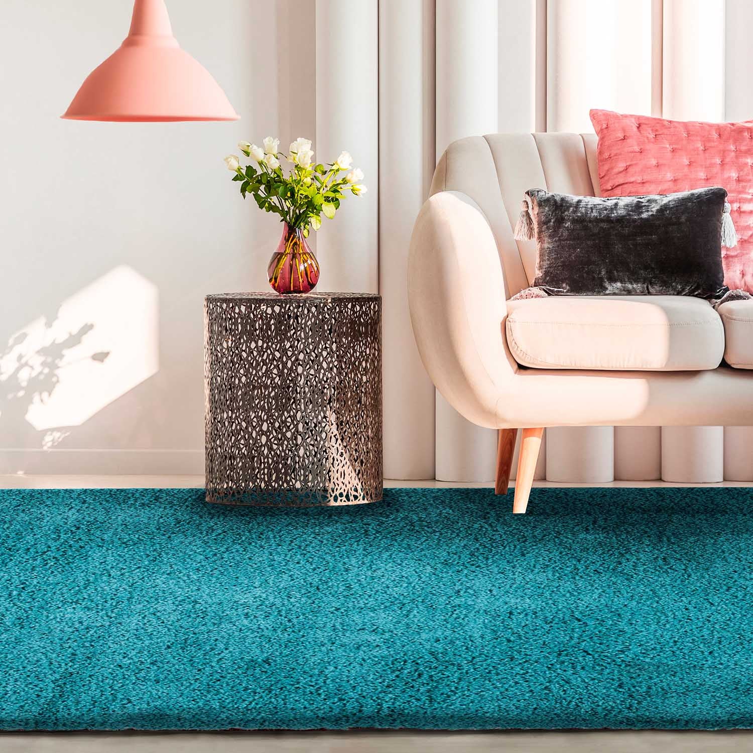 ALFOMBRA SHAGGY COLORS 150X200 TURQUESA - 5