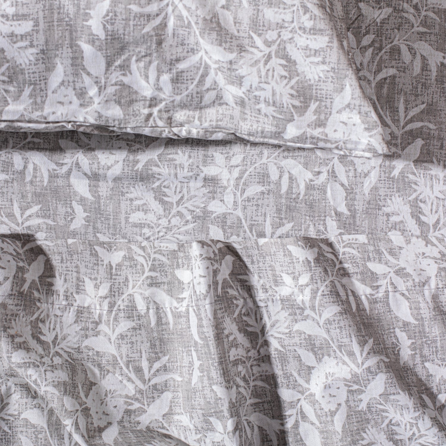 SABANAS ESTAMPADAS 2P FLORES- GRIS - 3