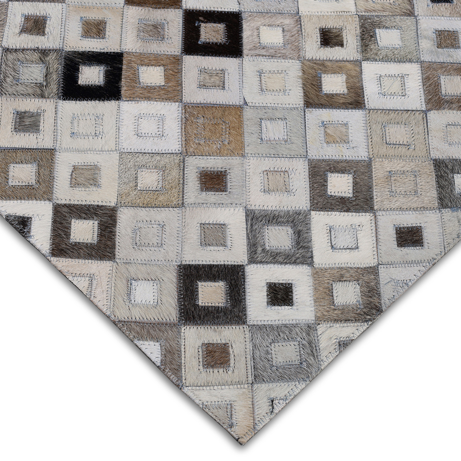 ALFOMBRA LEATHER PATCH DESIGN 160X230 124 GRE MIX - 6