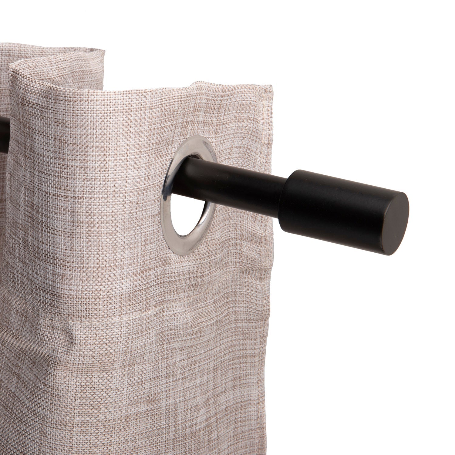 SET DE BARRA CORTINA 120 A 210 CM EXTENSIBLE NEGRO CILINDRO - 2