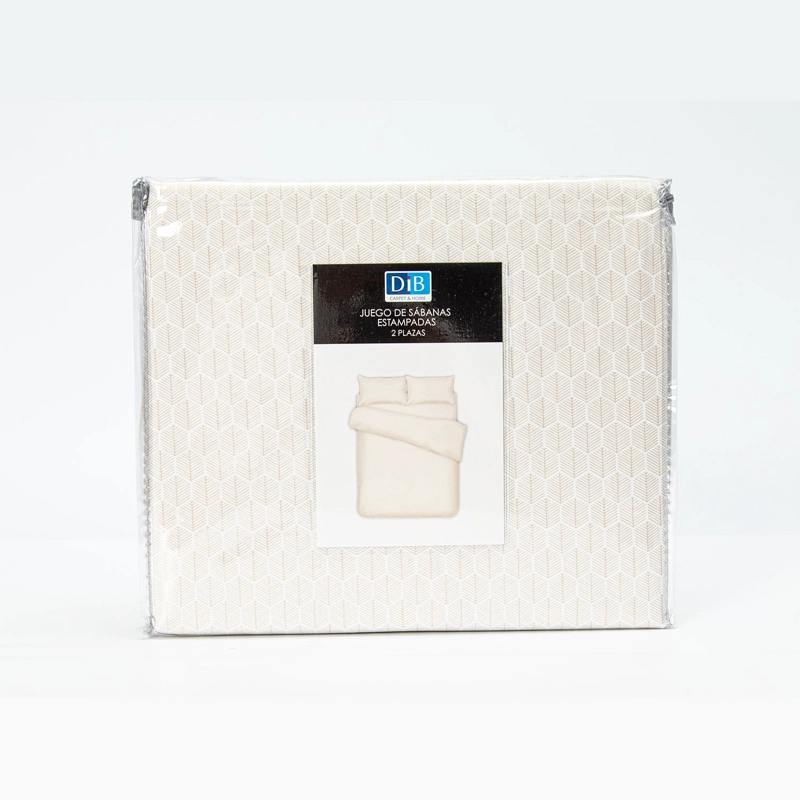 SABANAS ESTAMPADAS 2P PANAL BEIGE - 1
