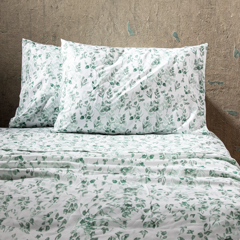 SABANAS ESTAMPADAS 2P HOJAS VERDE - 1