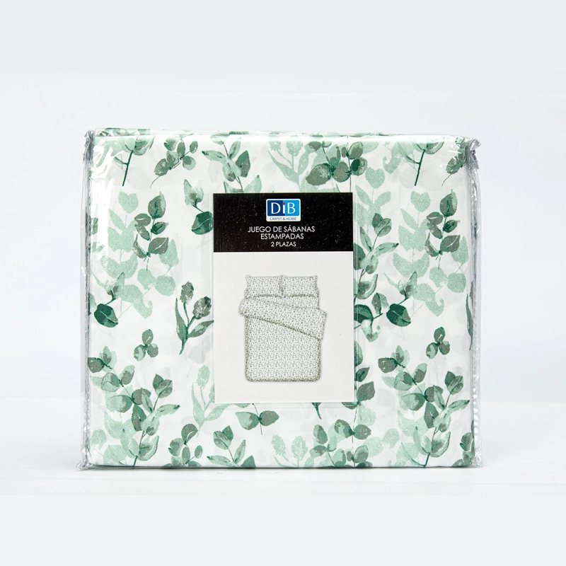 SABANAS ESTAMPADAS 2P HOJAS VERDE - 2