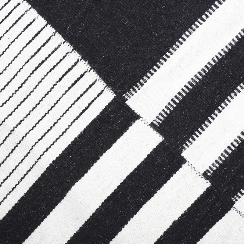 ALFOMBRA HANDWOVEN RUSTIC 140X200 BLANCO/NEGRO - 2