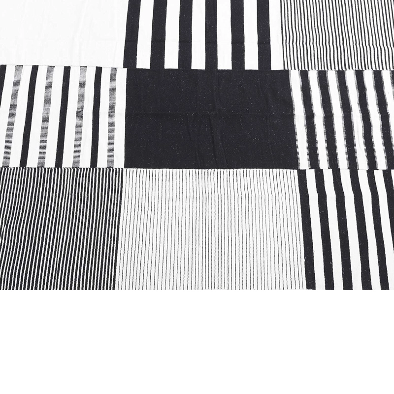 ALFOMBRA HANDWOVEN RUSTIC 140X200 BLANCO/NEGRO - 3
