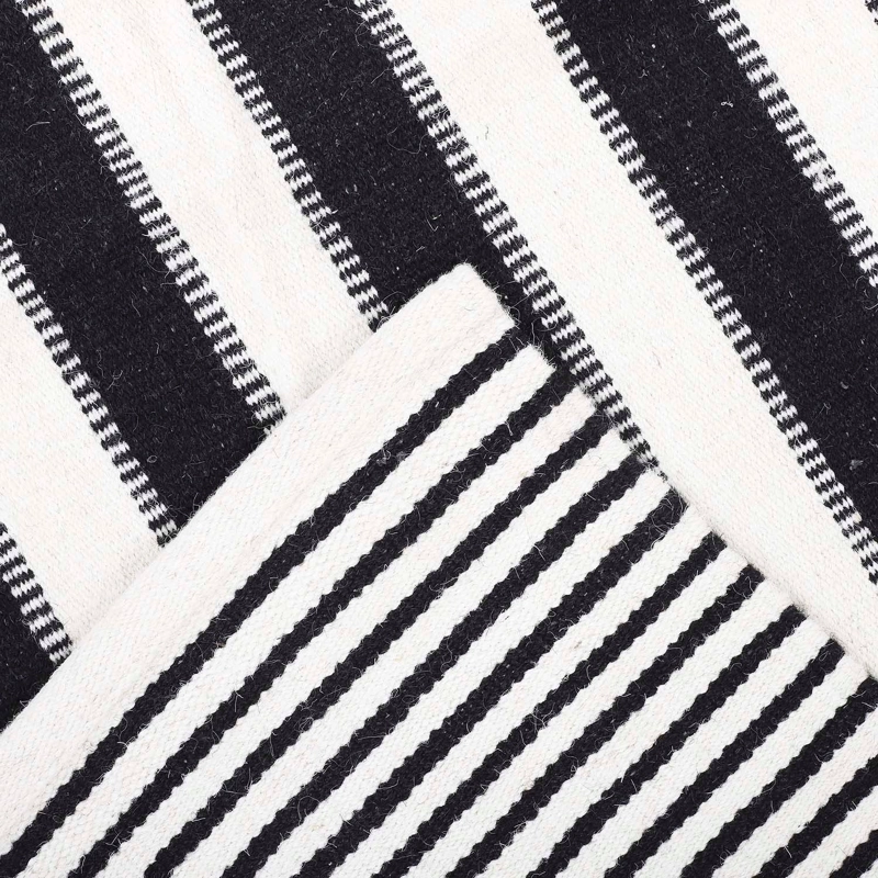 ALFOMBRA HANDWOVEN RUSTIC 140X200 BLANCO/NEGRO - 4