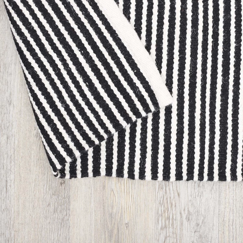 ALFOMBRA HANDWOVEN RUSTIC 140X200 BLANCO/NEGRO - 5