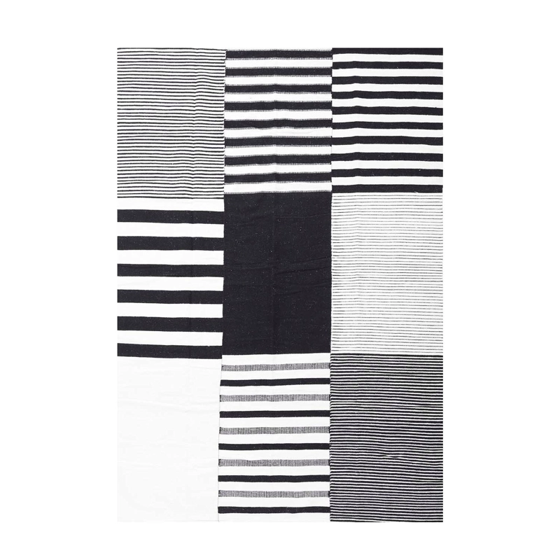ALFOMBRA HANDWOVEN RUSTIC 140X200 BLANCO/NEGRO - 6