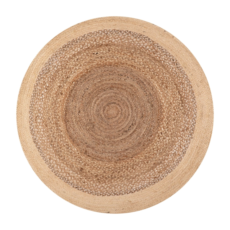ALFOMBRA YUTE BRAIDED BRC-197 A NATURAL BEIGE 150X150 - 1