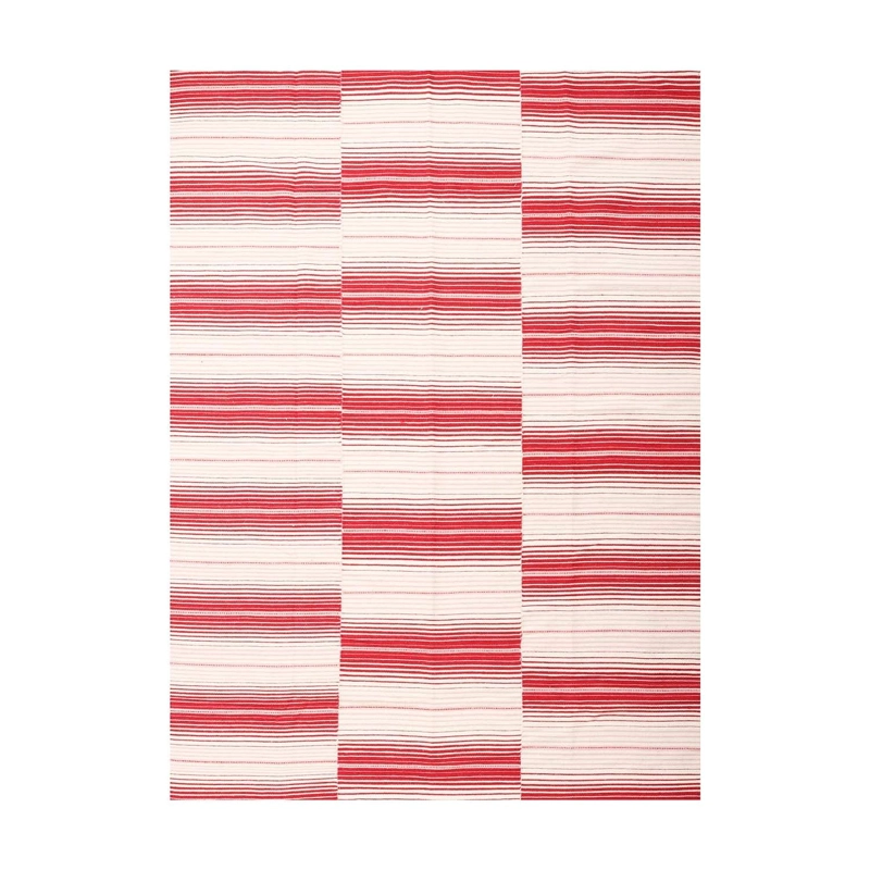 ALFOMBRA HANDWOVEN RUSTIC 140X200 BLANCO/ROJO - 2