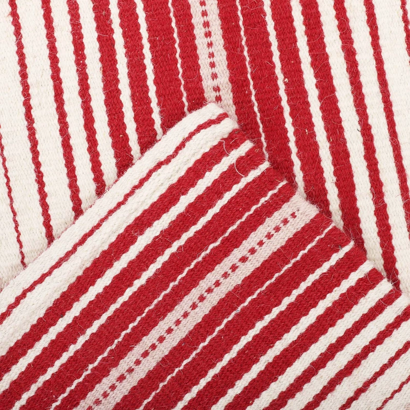 ALFOMBRA HANDWOVEN RUSTIC 140X200 BLANCO/ROJO - 3