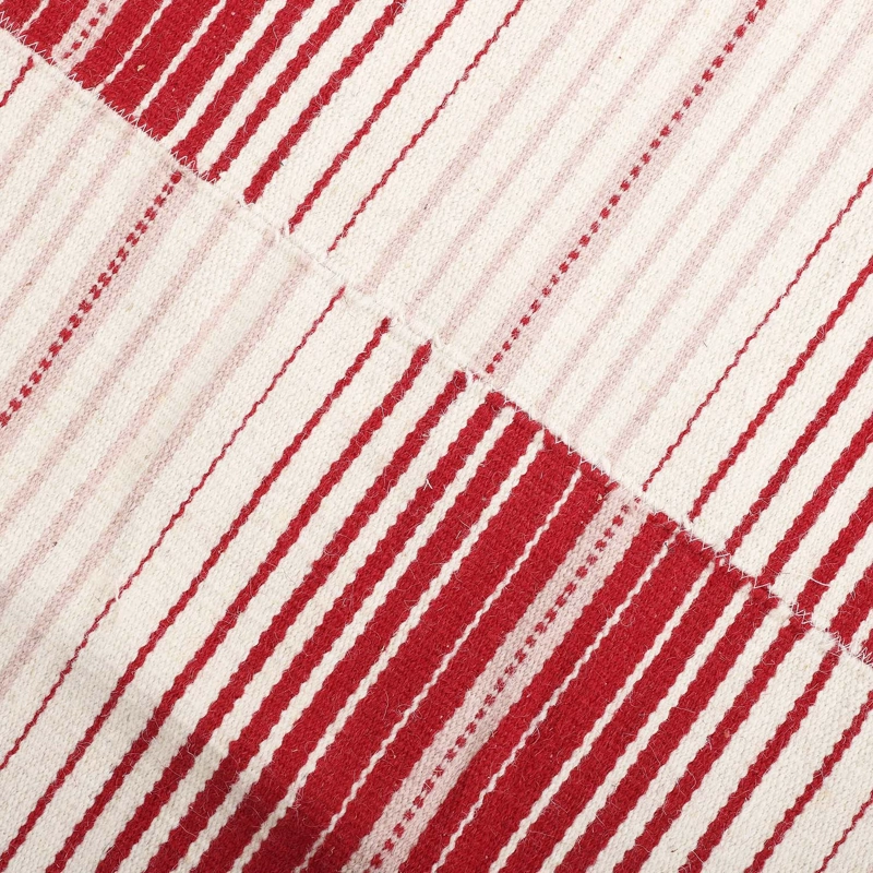 ALFOMBRA HANDWOVEN RUSTIC 140X200 BLANCO/ROJO - 4