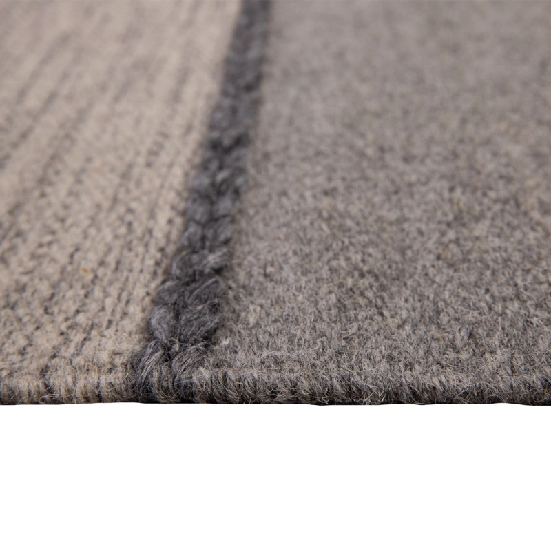 ALFOMBRA HANDWOVEN WOOL LINES 240X340 GRIS - 2