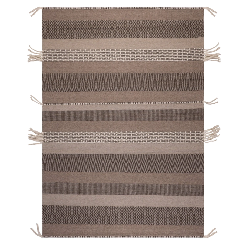 ALFOMBRA HANDWOVEN WOOL TRIBAL 160X230 CAFE - 1