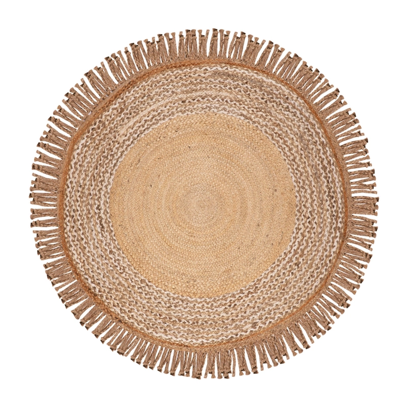 ALFOMBRA YUTE BRAIDED BRC-198 B BEIGE NATURAL 150X150 - 1