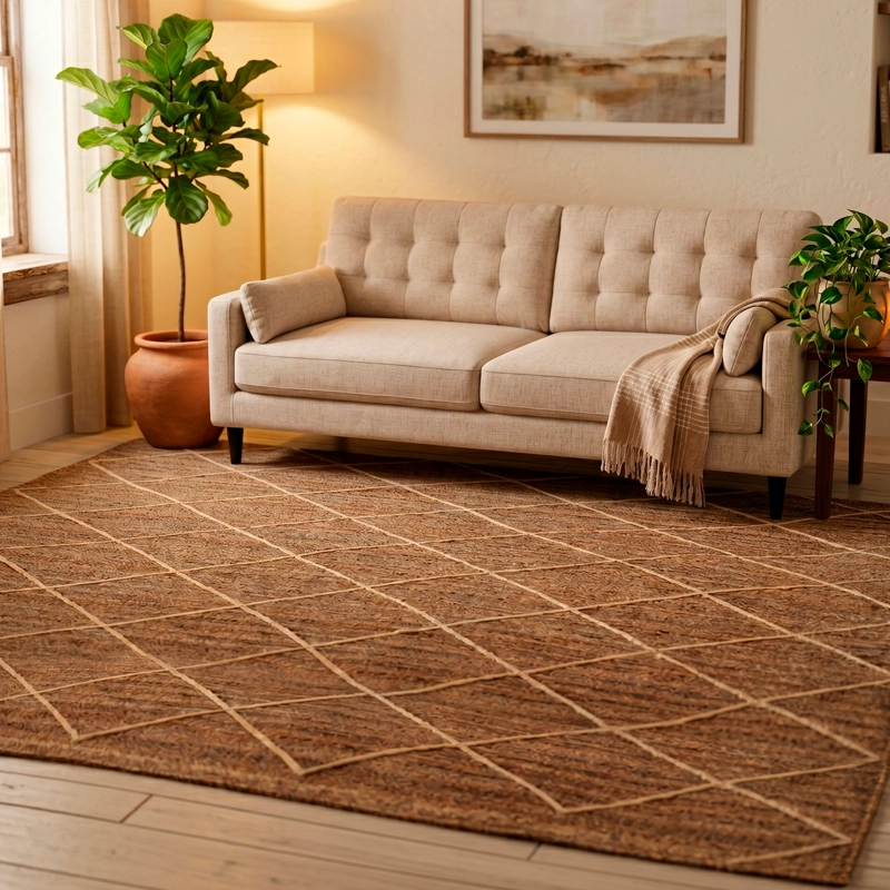ALFOMBRA YUTE GOLD DESIGN 190X290 NATURAL - 1
