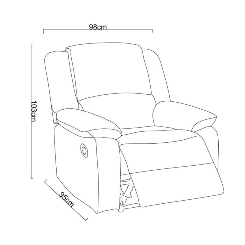 BERGER RECLINABLE 1  CUERPO OSAKA GRIS PIEDRA - 3