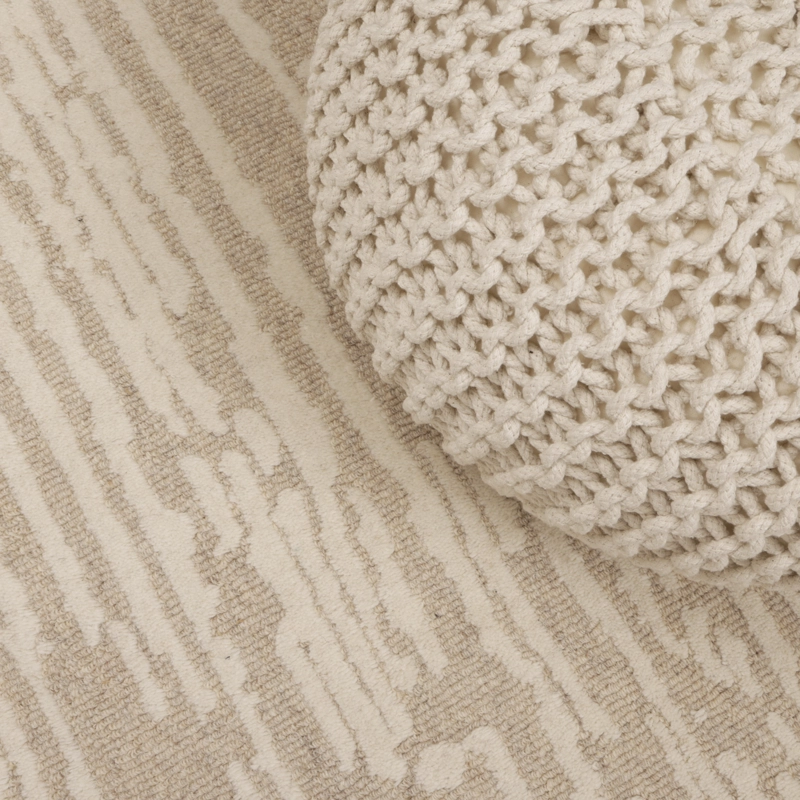 ALFOMBRA HANDTUFTED WOOL ABSTRACT 190X280 83 BEIGE - 4