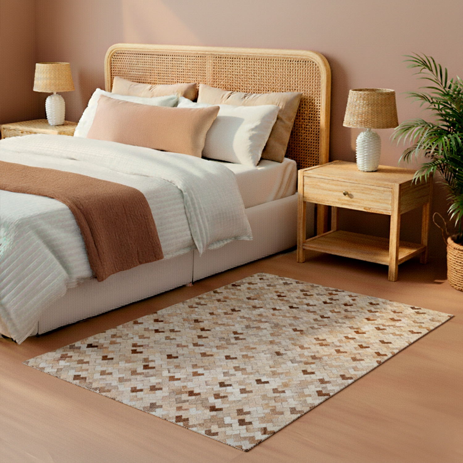 ALFOMBRA LEATHER PATCH DESIGN  060X120 2334 BEIGE - 1