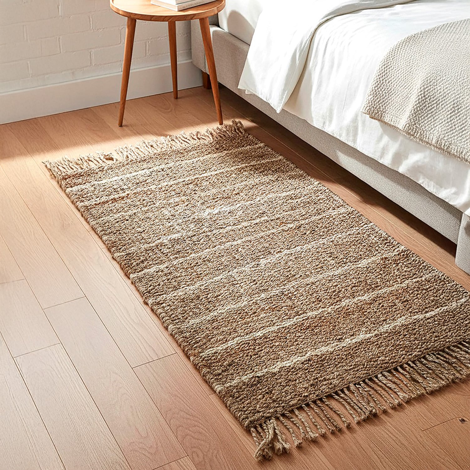 ALFOMBRA YUTE STRIPES 060X120 2 NATURAL - 1
