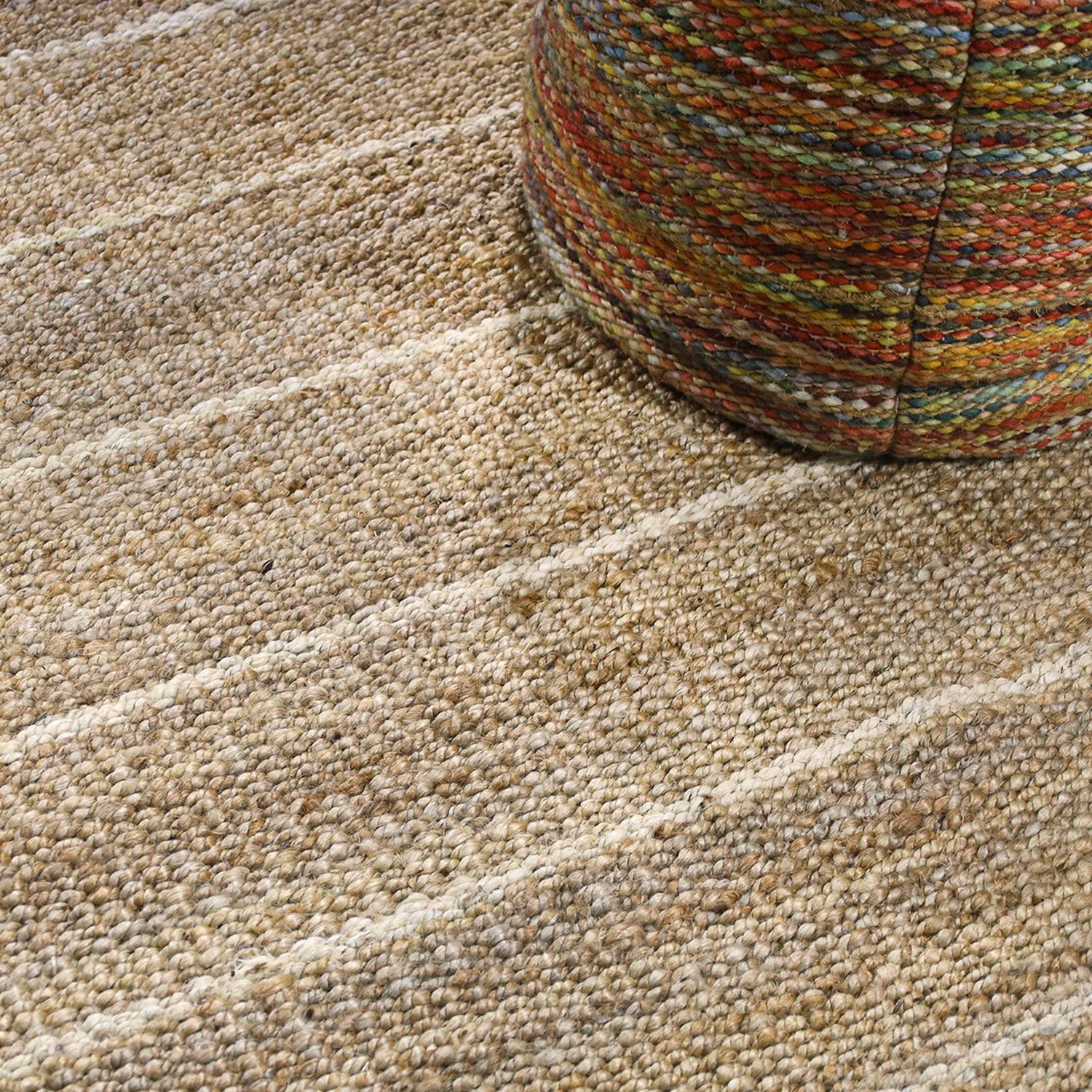 ALFOMBRA YUTE STRIPES 060X120 2 NATURAL - 5
