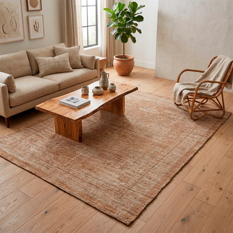 ALFOMBRA HANDWOVEN YUTE VINTAGE 160X230 07 BEIGE - 1