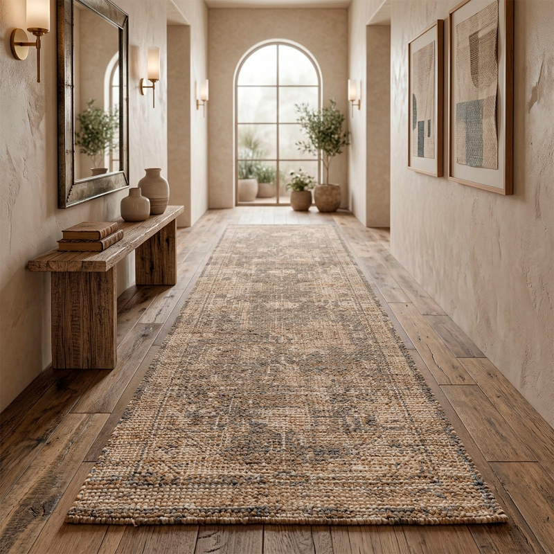 ALFOMBRA HANDWOVEN YUTE VINTAGE 70X240 07 GREY - 1