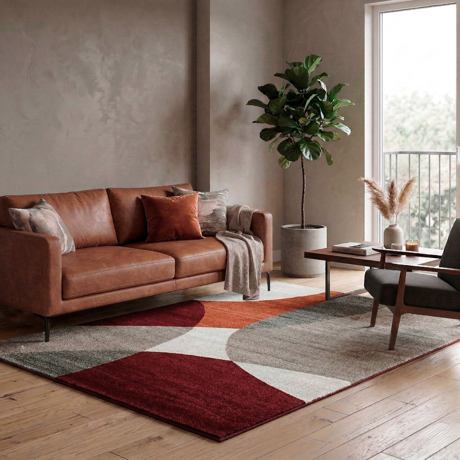 ALFOMBRA ACCESS 133X190 66200 RUST ROJO - 1