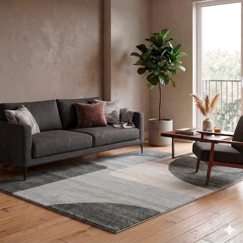 ALFOMBRA ACCESS 133X190 66201 GRIS NEGRO - 1