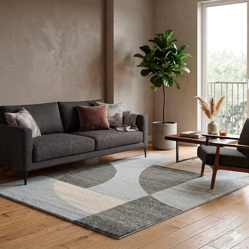 ALFOMBRA ACCESS 133X190 66202 GRIS NEGRO - 1