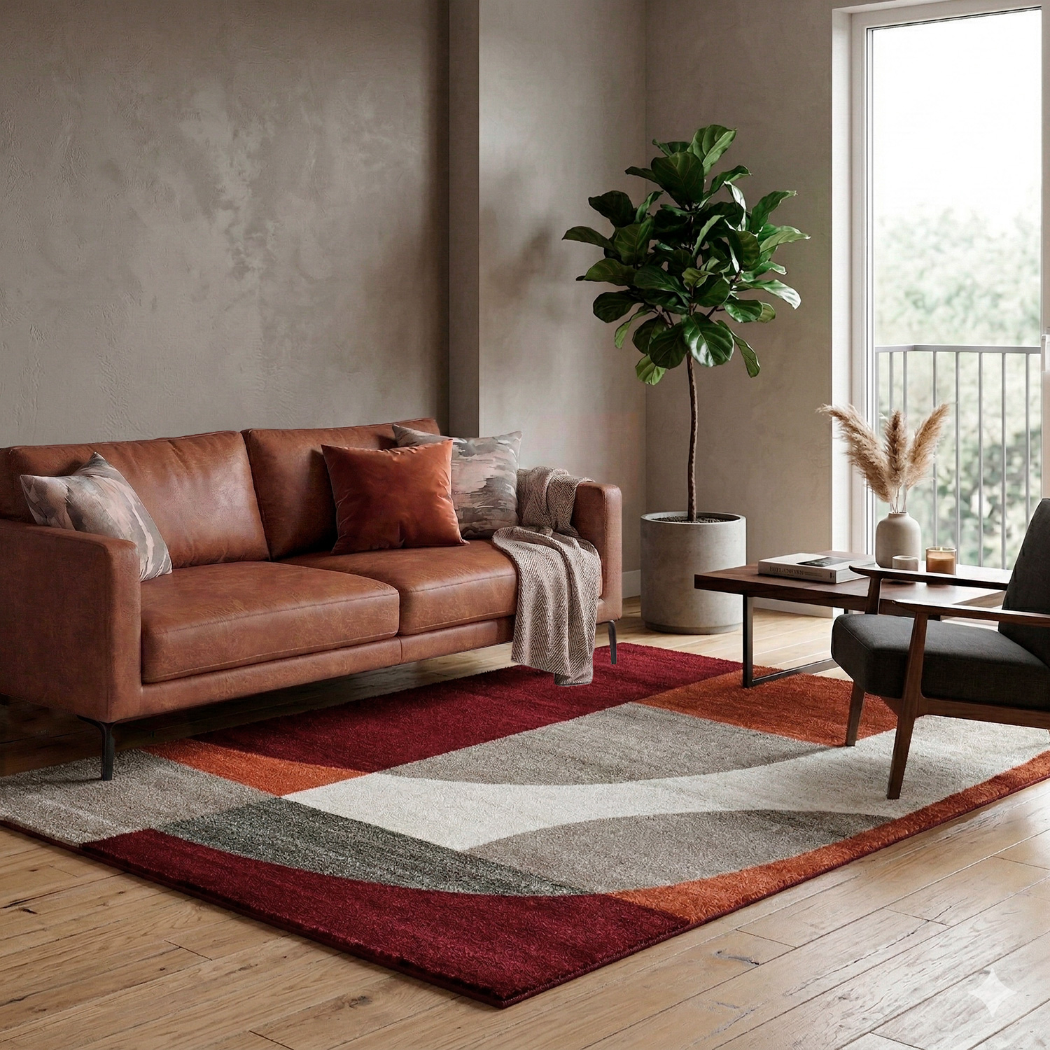 ALFOMBRA ACCESS 133X190 66202 RUST ROJO - 1