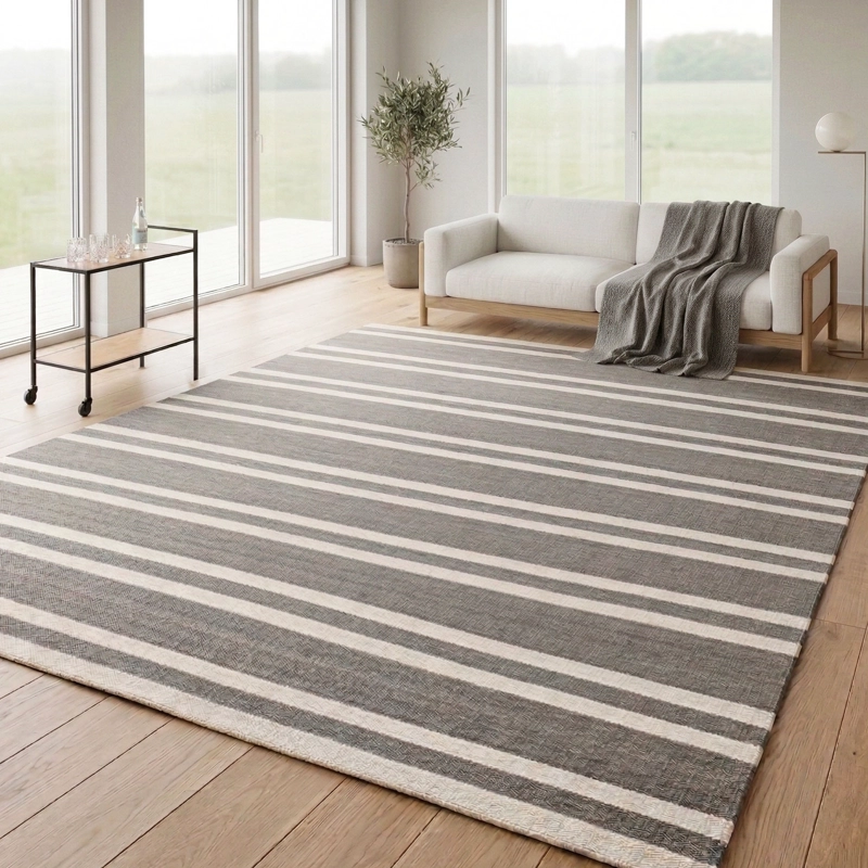 ALFOMBRA DHURRIE NATURE 190X290 3240 GREY WHITE - 1